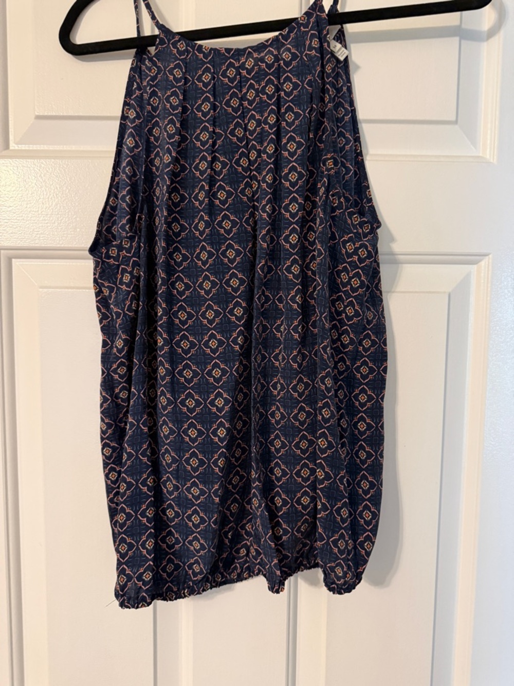 Joie Navy and Pink Printed Halter blouse
